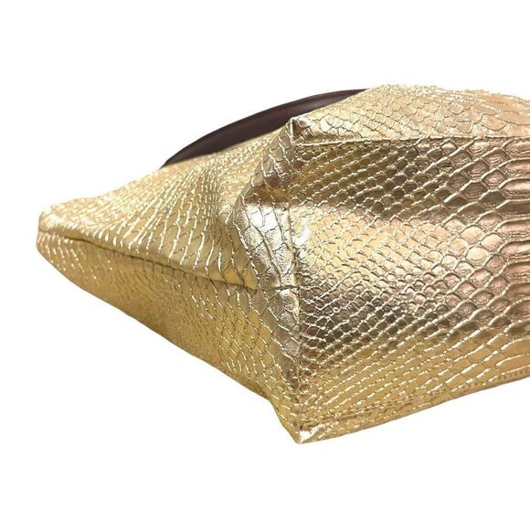 NEIMAN MARCUS Gold Python Embossed Tote - Picture 10 of 10